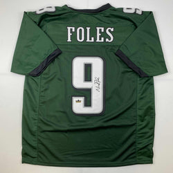 Facsimile Autographed Nick Foles Philadelphia Green Reprint Laser Auto Football Jersey Size Men's XL (ONLINE ORDER ONLY)