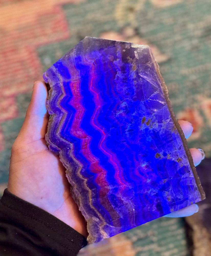 Stunning Fluorite Slices, Fluoresces Pink & Purple (ONLINE ORDER ONLY)