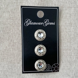 5232 Fancy - Glamour Gems - Shank Button - 16mm - Silver Clear (ONLINE ORDER ONLY)