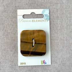 Tigers Eye - Precious Elements - 2 Hole - 38mm - Brown (ONLINE ORDER ONLY)