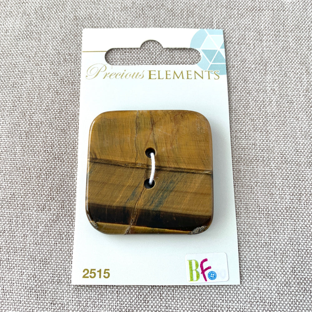 Tigers Eye - Precious Elements - 2 Hole - 38mm - Brown (ONLINE ORDER ONLY)