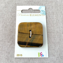 Tigers Eye - Precious Elements - 2 Hole - 38mm - Brown (ONLINE ORDER ONLY)