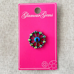 5218 AB - Glamour Gems - Shank Button - 22mm - Black AB (ONLINE ORDER ONLY)