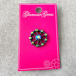 5218 AB - Glamour Gems - Shank Button - 22mm - Black AB (ONLINE ORDER ONLY)