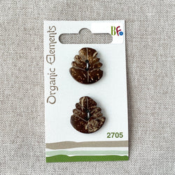 Coconut Leaf - Organic Elements - 2 Hole - 22mm - Brown (ONLINE ORDER ONLY)
