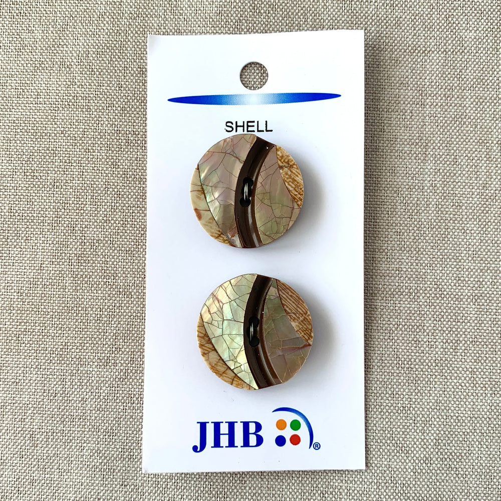 53222 Shell - JHB - 2 Holes - 25mm - Natural (ONLINE ORDER ONLY)