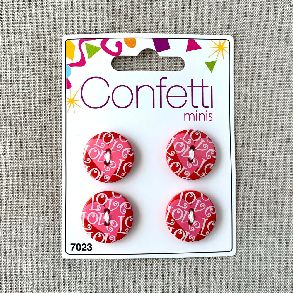 Love Heart - Confetti Minis Buttons - 2 Hole (ONLINE ORDER ONLY)
