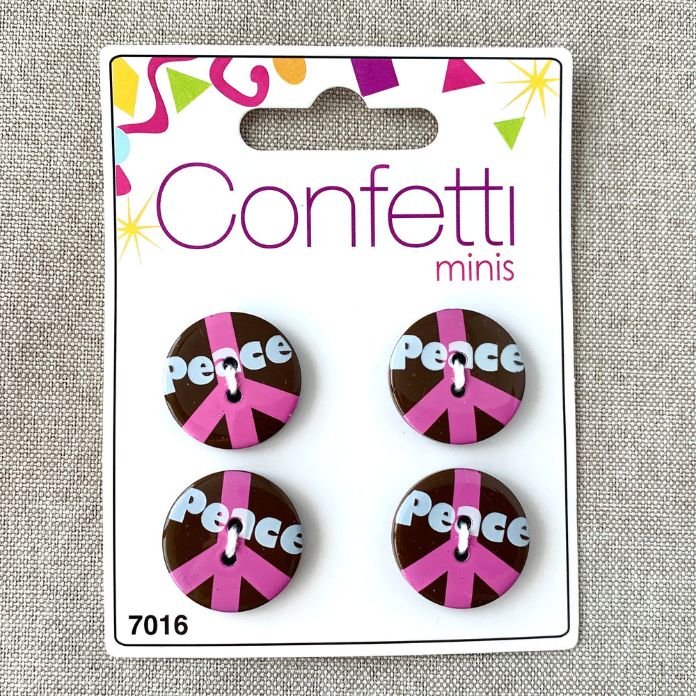 Peace - Confetti Minis Buttons - 2 Hole (ONLINE ORDER ONLY)