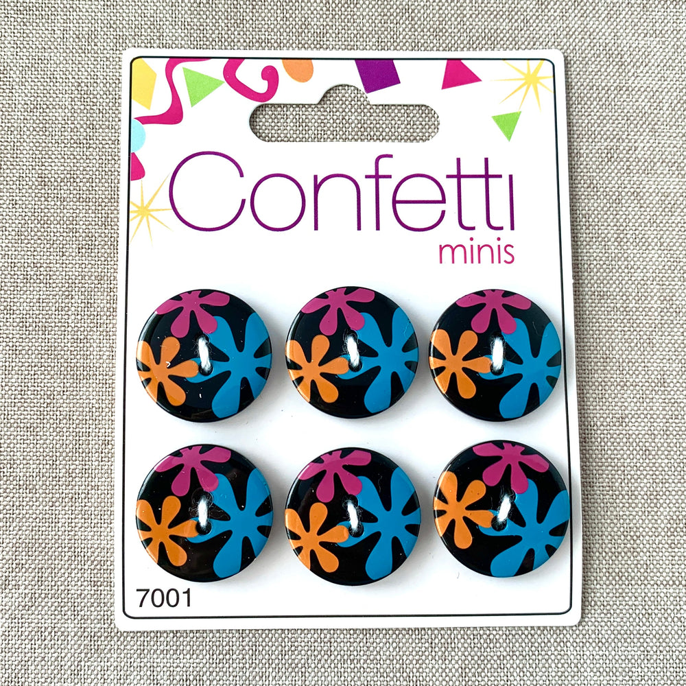Mod Black - Confetti Minis Buttons - 2 Hole (ONLINE ORDER ONLY)