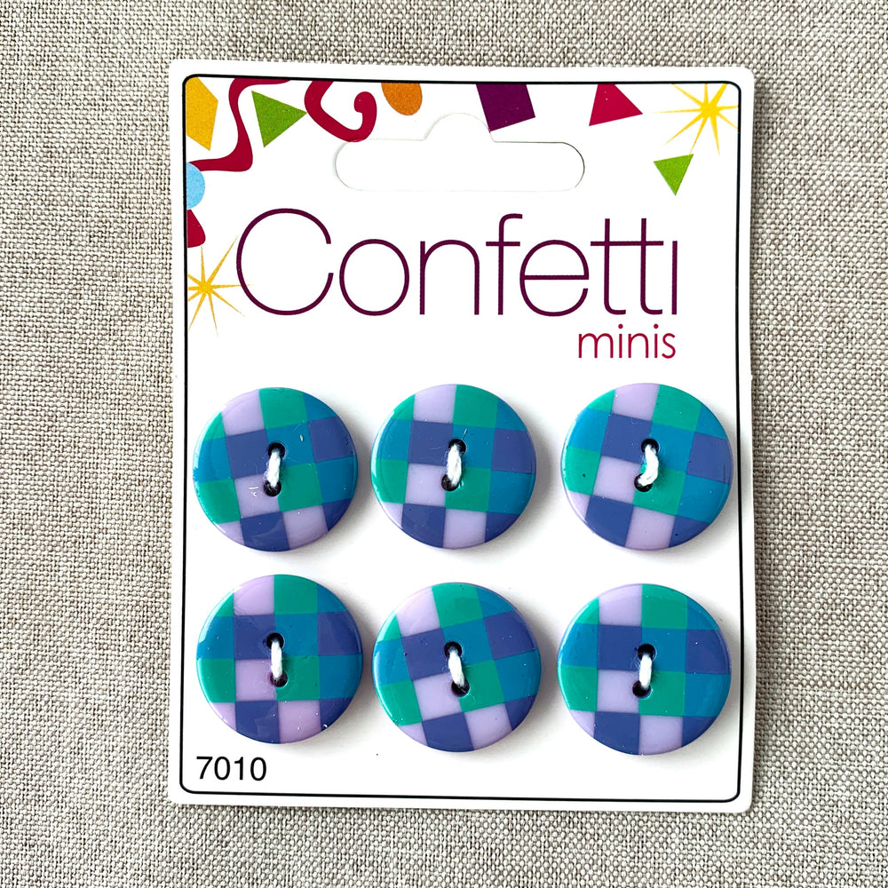 Checks - Confetti Minis Buttons - 2 Hole (ONLINE ORDER ONLY)