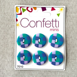 Checks - Confetti Minis Buttons - 2 Hole (ONLINE ORDER ONLY)