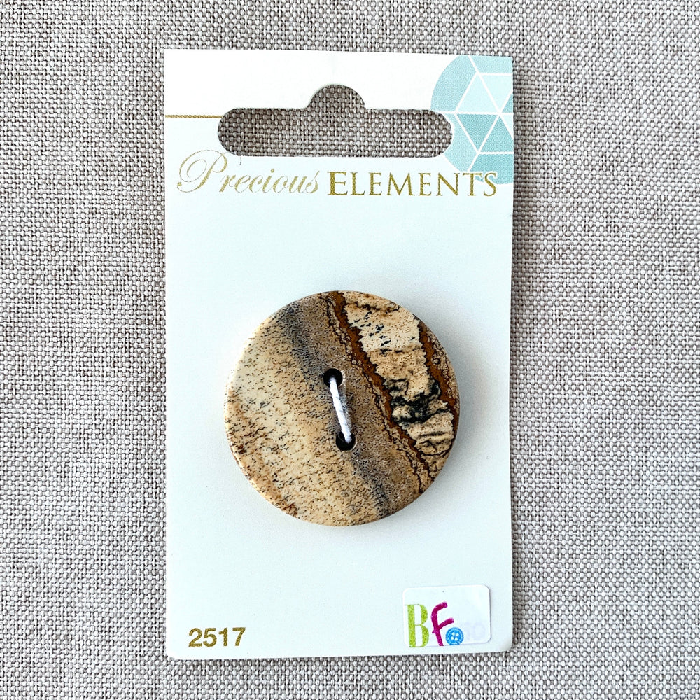Felsic Sandstone - Precious Elements - 2 Hole - 32mm - Tan (ONLINE ORDER ONLY)