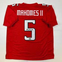 Facsimile Autographed Patrick Mahomes II Texas Tech Red Reprint Laser Auto College Football Jersey Size Men's XL (ONLINE ORDER ONLY)