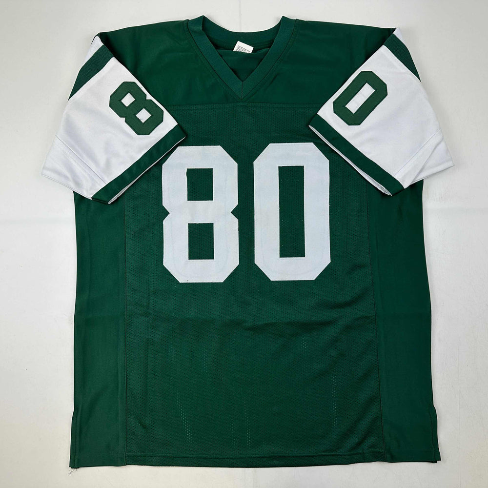 Facsimile Autographed Wayne Chrebet New York Green Reprint Laser Auto Football Jersey Size Men's XL (ONLINE ORDER ONLY)
