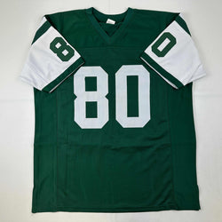 Facsimile Autographed Wayne Chrebet New York Green Reprint Laser Auto Football Jersey Size Men's XL (ONLINE ORDER ONLY)