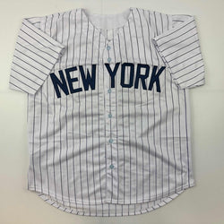 Facsimile Autographed Aaron Judge New York Pinstripe Reprint Laser Auto Baseball Jersey Size Men's XL (ONLINE ORDER ONLY)