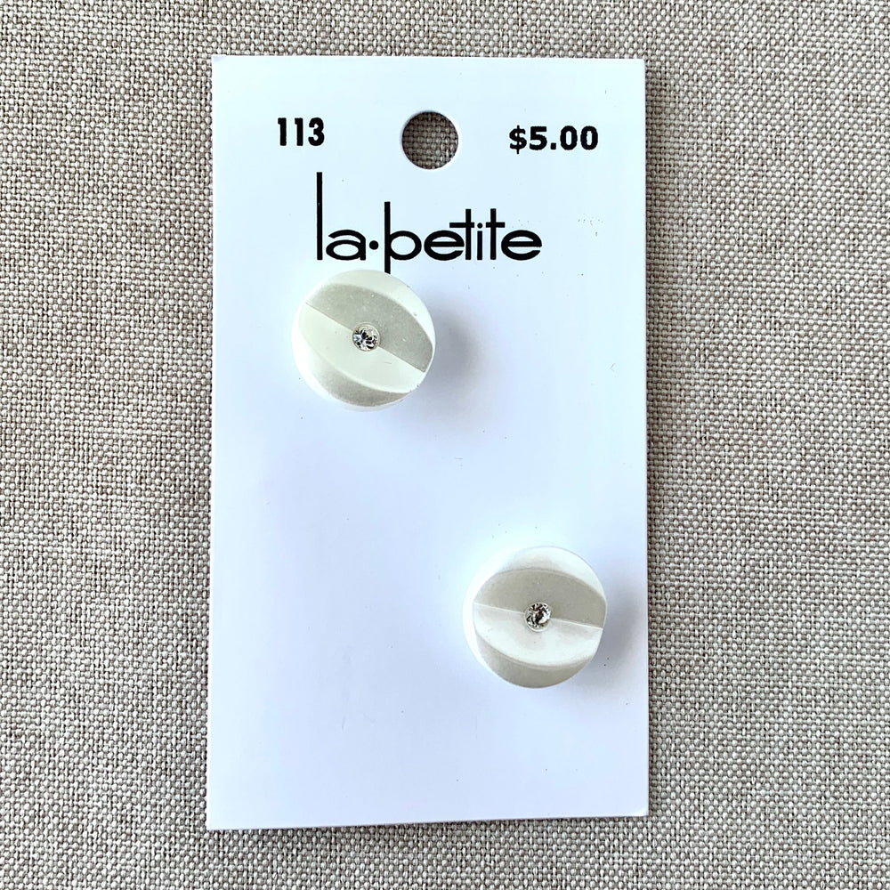 113 Pearl White Crystal - La Petite - 1 Hole Shank - 16mm - Ivory White (ONLINE ORDER ONLY)