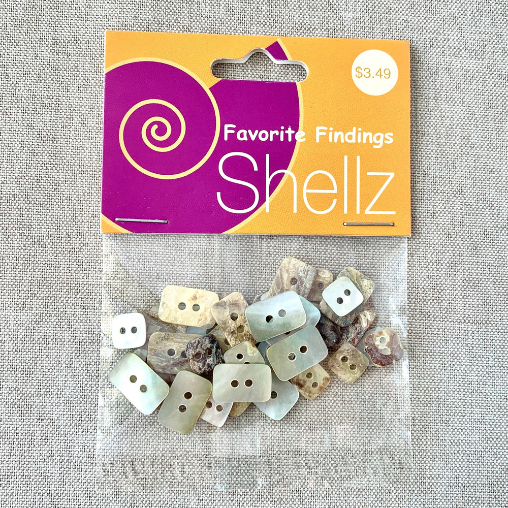1808 Shell - Shellz - 2 Holes - Assorted Sizes - Natural (ONLINE ORDER ONLY)