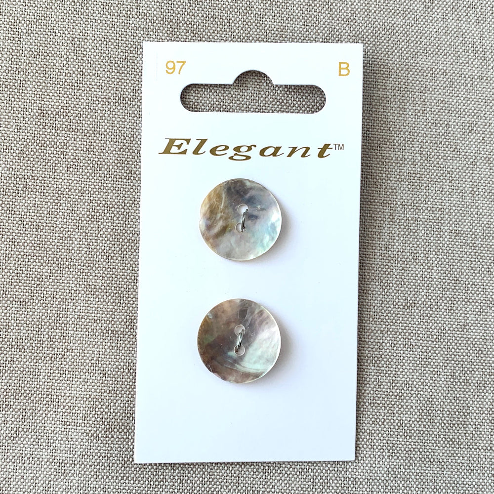97 Shell - Elegant - 2 Holes - 19mm - Natural (ONLINE ORDER ONLY)