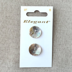 97 Shell - Elegant - 2 Holes - 19mm - Natural (ONLINE ORDER ONLY)
