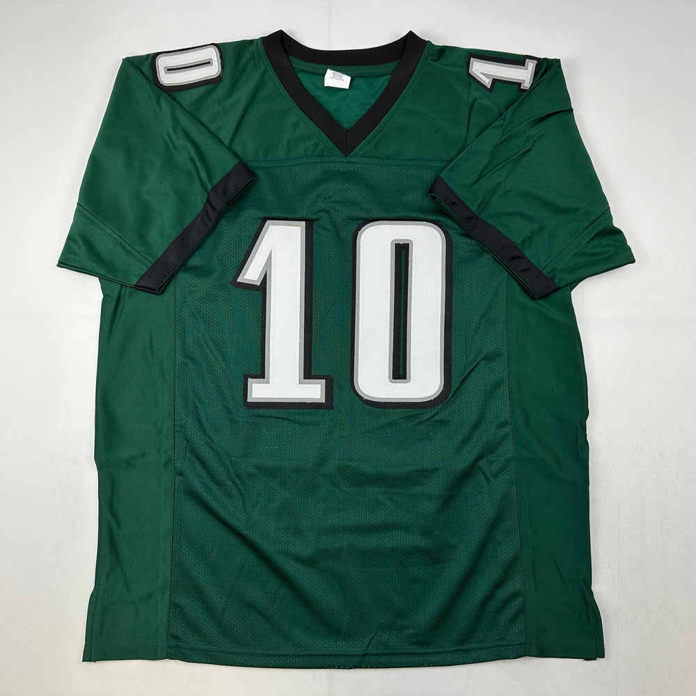 Facsimile Autographed DeSean Jackson Philadelphia Green Reprint Laser Auto Football Jersey Size Men's XL (ONLINE ORDER ONLY)
