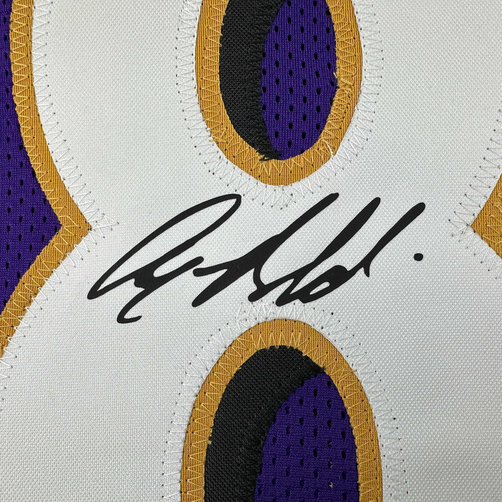 Facsimile Autographed Anquan Boldin Baltimore Purple Reprint Laser Auto Football Jersey Size Men's XL (ONLINE ORDER ONLY)
