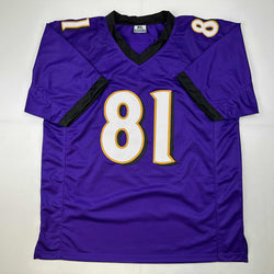 Facsimile Autographed Anquan Boldin Baltimore Purple Reprint Laser Auto Football Jersey Size Men's XL (ONLINE ORDER ONLY)