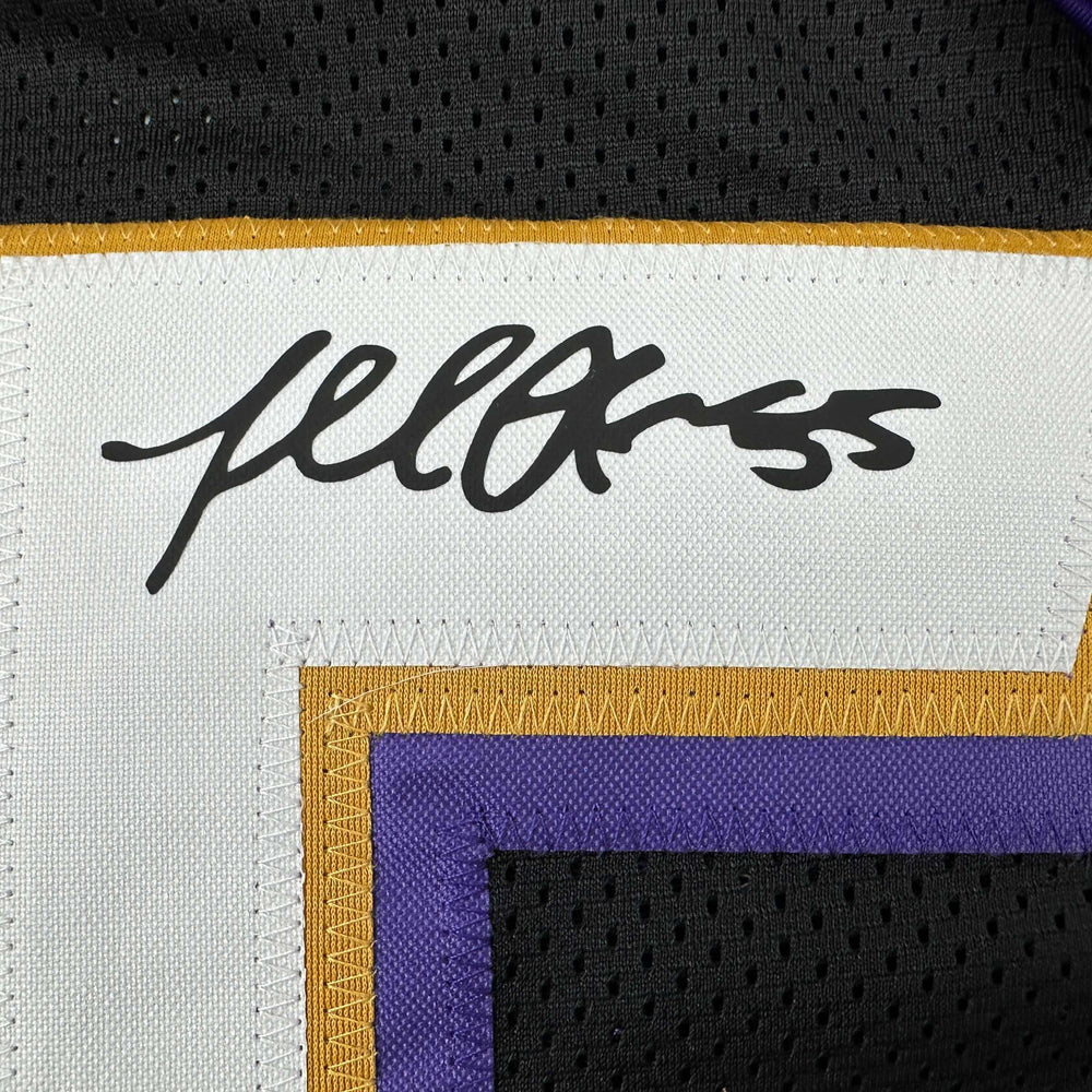 Facsimile Autographed Terrell Suggs Baltimore Black Reprint Laser Auto Football Jersey Size Men's XL (ONLINE ORDER ONLY)