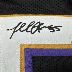 Facsimile Autographed Terrell Suggs Baltimore Black Reprint Laser Auto Football Jersey Size Men's XL (ONLINE ORDER ONLY)