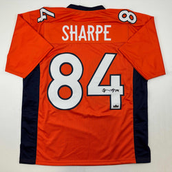 Facsimile Autographed Shannon Sharpe Denver Orange Reprint Laser Auto Football Jersey Size Men's XL (ONLINE ORDER ONLY)