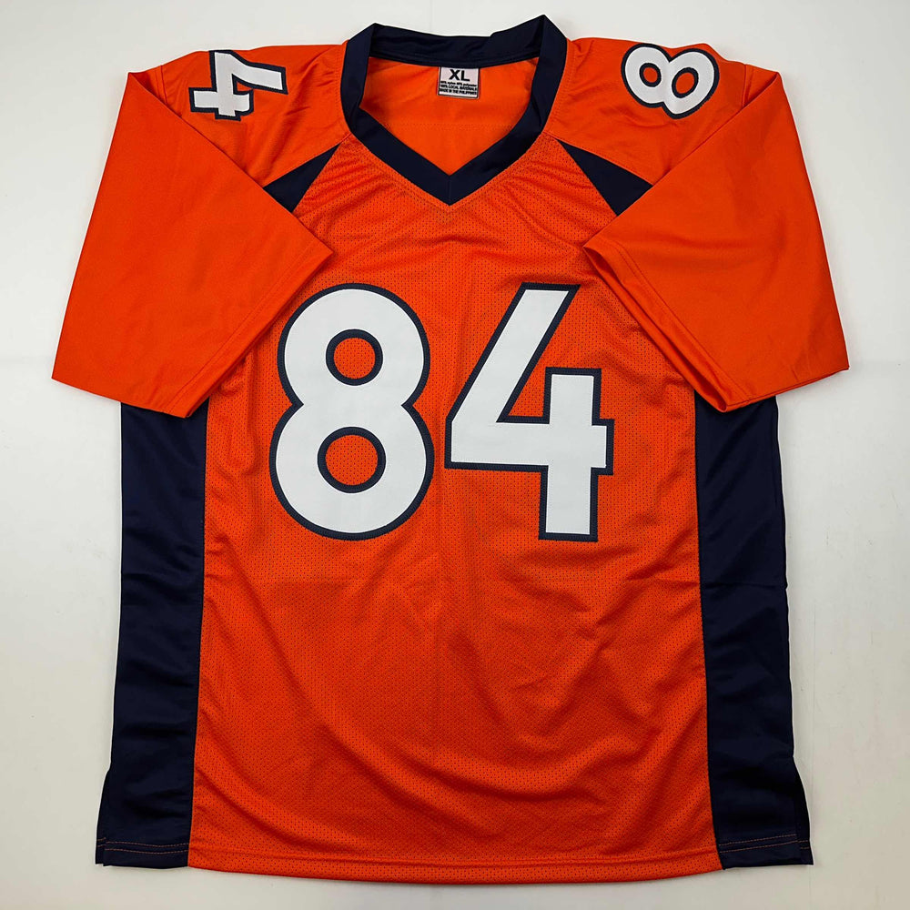 Facsimile Autographed Shannon Sharpe Denver Orange Reprint Laser Auto Football Jersey Size Men's XL (ONLINE ORDER ONLY)