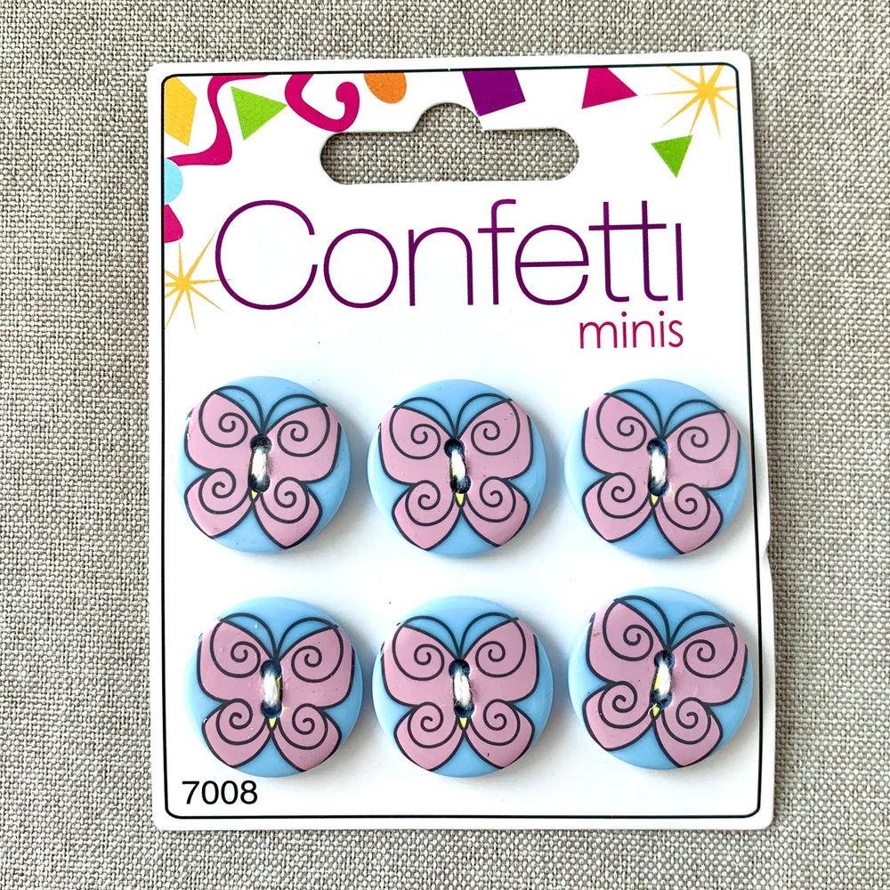 Pink Butterfly - Confetti Minis Buttons - 2 Hole (ONLINE ORDER ONLY)