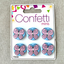 Pink Butterfly - Confetti Minis Buttons - 2 Hole (ONLINE ORDER ONLY)