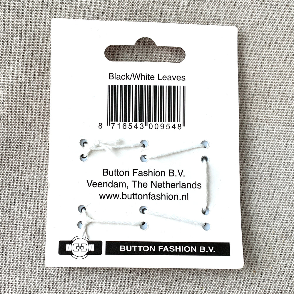Black White Leaves - Confetti Minis Buttons - 2 Hole (ONLINE ORDER ONLY)