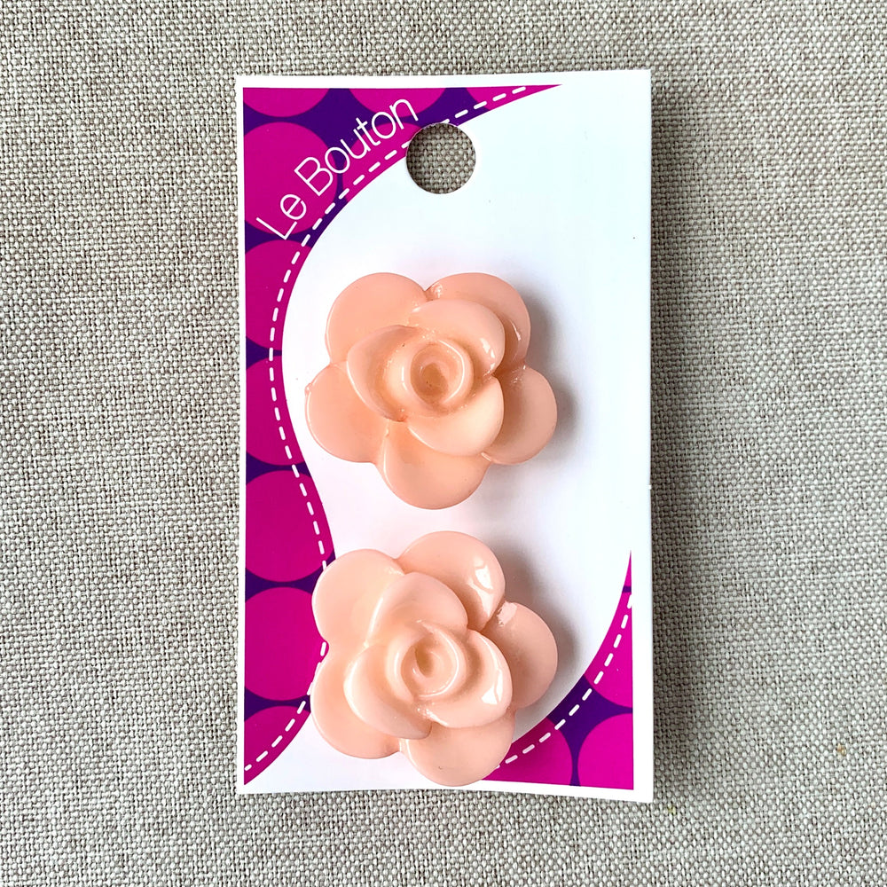 8229 Light Pink Shiny Rose - Le Bouton - 1 Hole Shank Button - 25mm - Pink (ONLINE ORDER ONLY)