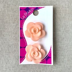 8229 Light Pink Shiny Rose - Le Bouton - 1 Hole Shank Button - 25mm - Pink (ONLINE ORDER ONLY)
