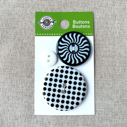 Evening Sun - Loops and Threads - 2 Hole - Assorted Sizes - Black White (ONLINE ORDER ONLY)