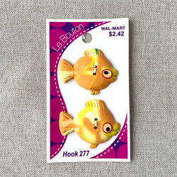 6208 Fish - Le Bouton - 2 Hole Button - Yellow Orange (ONLINE ORDER ONLY)