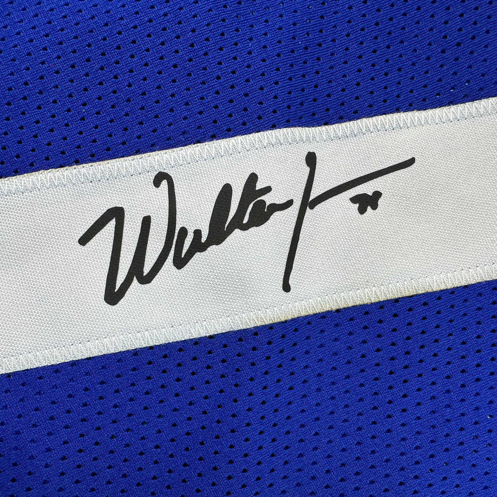 Facsimile Autographed Walter Jones Seattle Blue Reprint Laser Auto Football Jersey Size Men's XL (ONLINE ORDER ONLY)