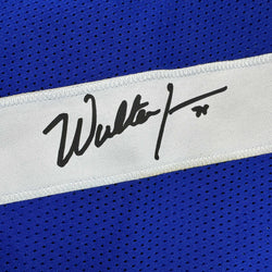 Facsimile Autographed Walter Jones Seattle Blue Reprint Laser Auto Football Jersey Size Men's XL (ONLINE ORDER ONLY)