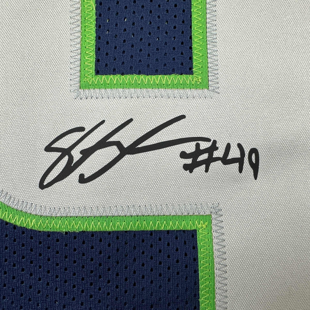 Facsimile Autographed Shaquem Griffin Seattle Blue Reprint Laser Auto Football Jersey Size Men's XL (ONLINE ORDER ONLY)