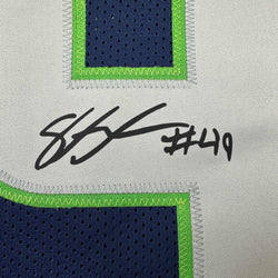 Facsimile Autographed Shaquem Griffin Seattle Blue Reprint Laser Auto Football Jersey Size Men's XL (ONLINE ORDER ONLY)