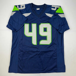 Facsimile Autographed Shaquem Griffin Seattle Blue Reprint Laser Auto Football Jersey Size Men's XL (ONLINE ORDER ONLY)