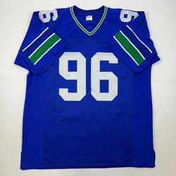 Facsimile Autographed Cortez Kennedy Seattle Blue Reprint Laser Auto Football Jersey Size Men's XL (ONLINE ORDER ONLY)