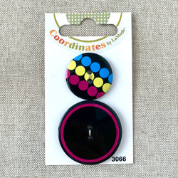 3066 - Coordinates - 2 Hole - Assorted Sizes - Black Pink Blue Yellow (ONLINE ORDER ONLY)