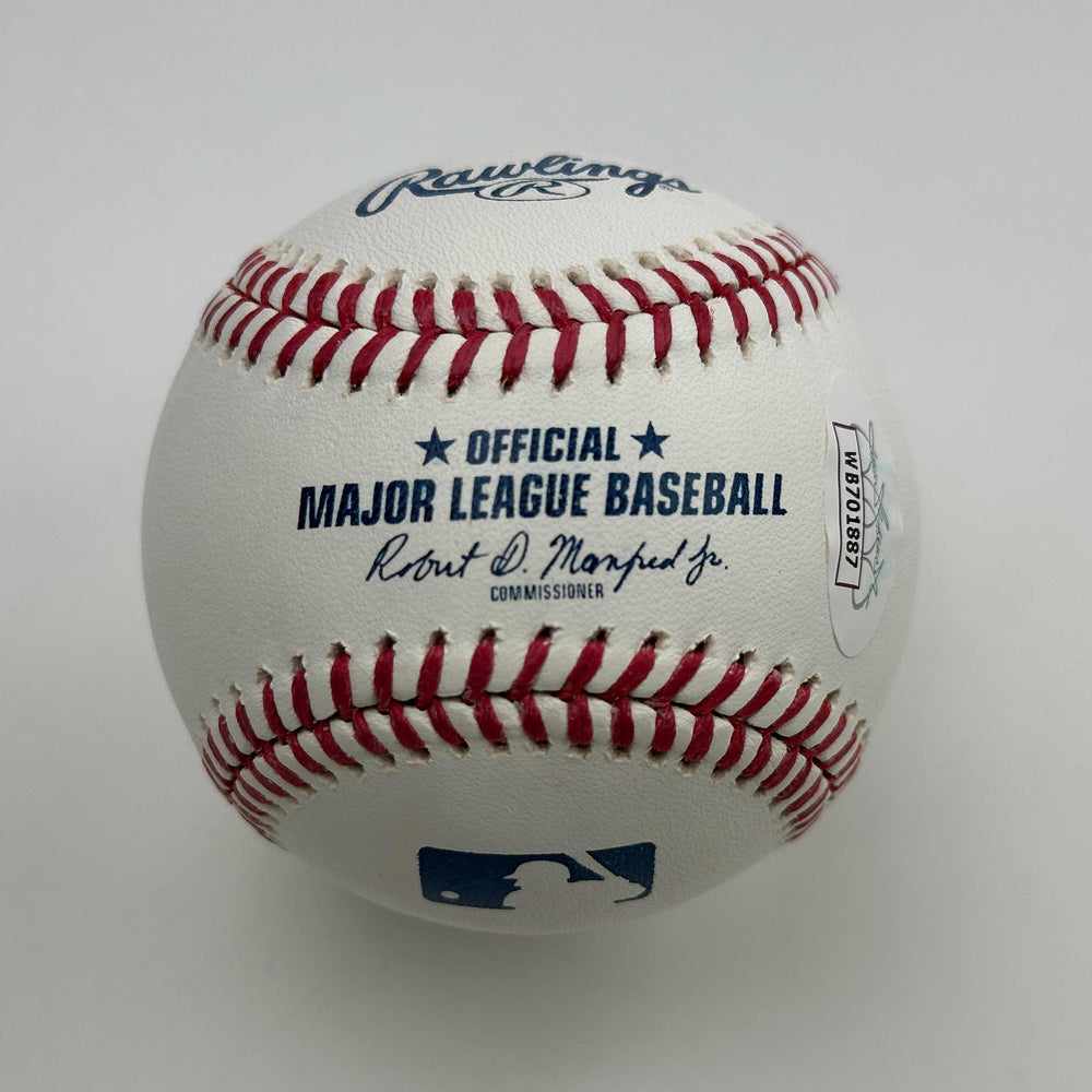 Autographed/Signed Denny McLain 31-6, 1968 Rawlings Official Major League Baseball ROML JSA COA (ONLINE ORDER ONLY)
