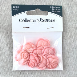 4442 Pink Roses - Collectors Buttons - 1 Hole Shank Button - - Pink (ONLINE ORDER ONLY)