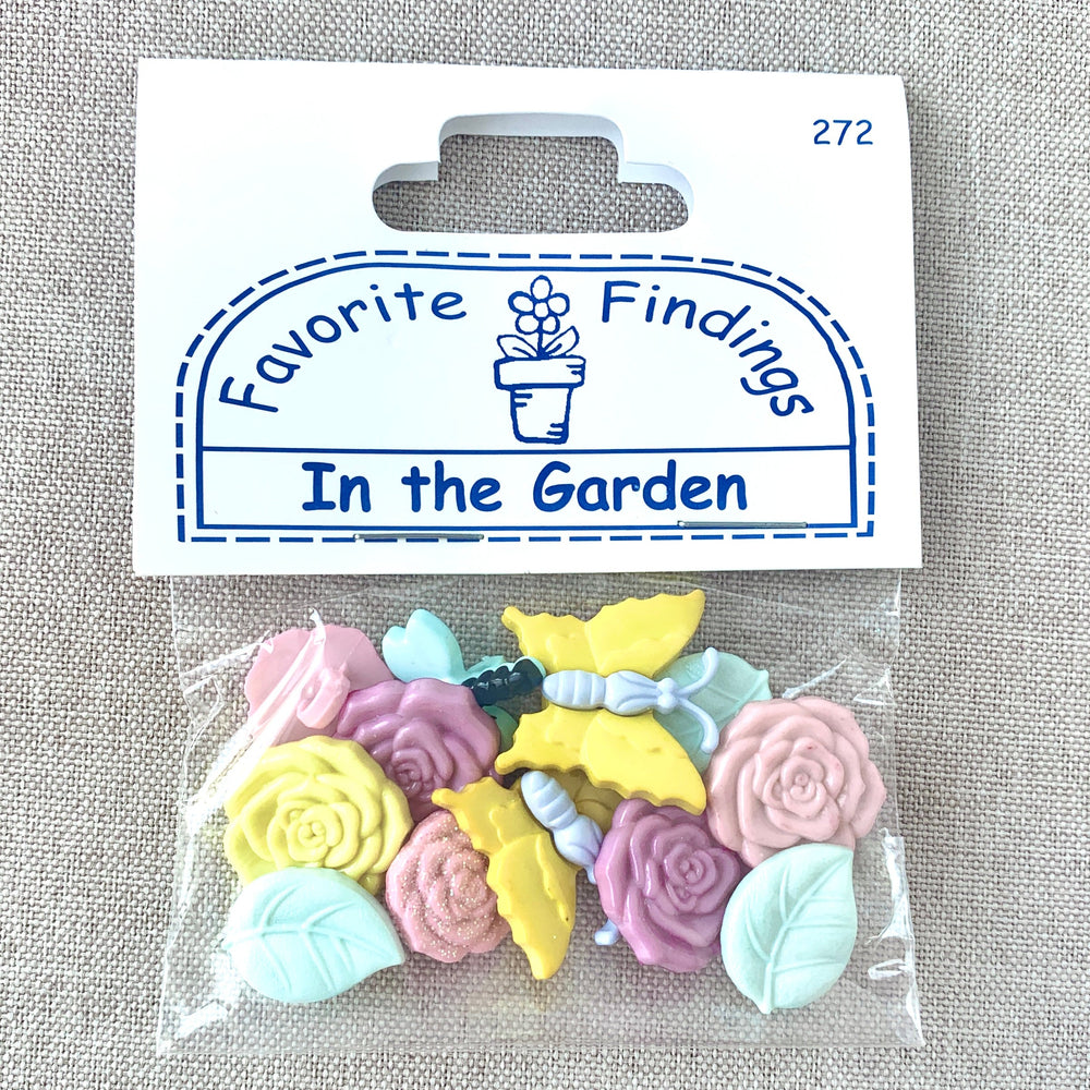 272 In The Garden - Favorite Findings - 1 Hole Shank Button - - Pastel (ONLINE ORDER ONLY)