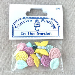 272 In The Garden - Favorite Findings - 1 Hole Shank Button - - Pastel (ONLINE ORDER ONLY)