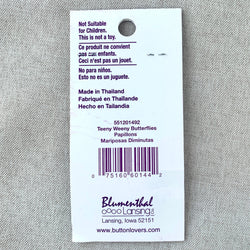 1492 Teeny Weeny Butterflies - Favorite Findings - 2 Hole Button - - Blue Purple Green (ONLINE ORDER ONLY)